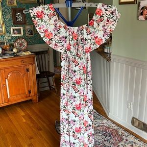 Pink Blush minty floral maxi dress